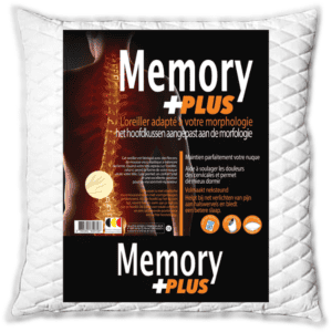 oreiller memoire de forme MATELASSE MEMORY + PLUS visco 60x60cm en gros prix bas grossiste fabricant b2b PALETTE DE 48 pcs memory foam ferme fabrique en belgique confort-dream marque francaise